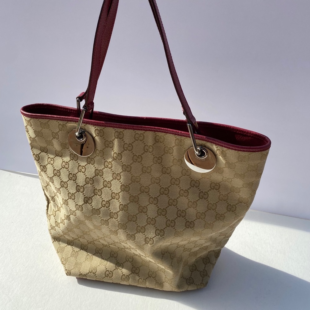 Gucci cloth and leather tote